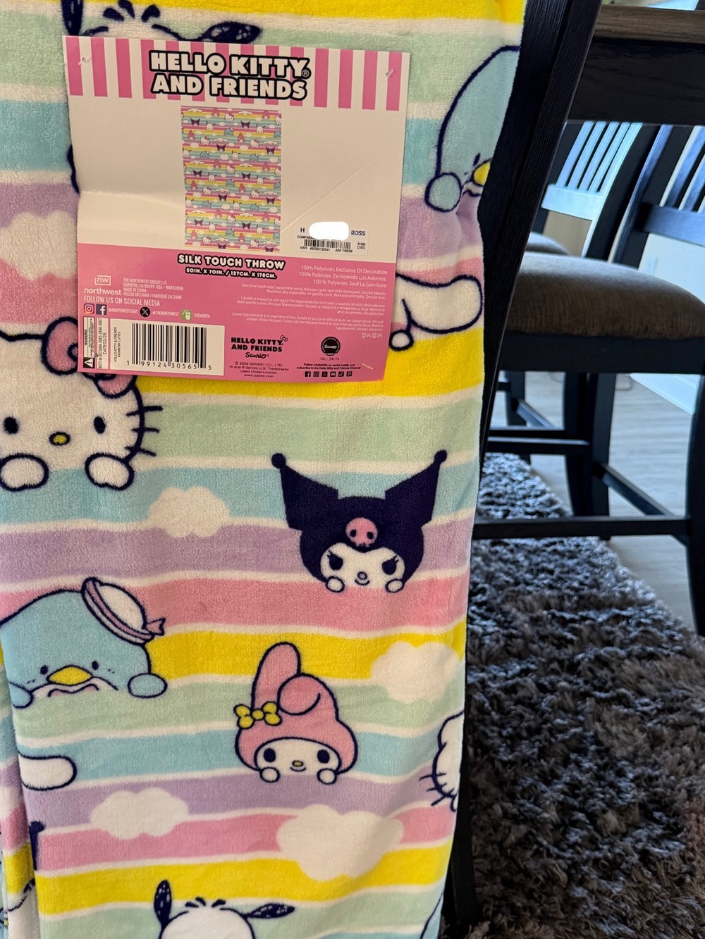 Kids Pajamas Throw - Pastel Multi
